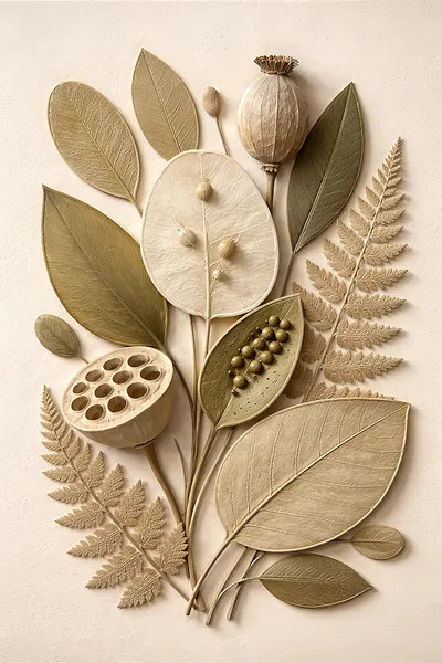 Wandbild Motiv: Botanisches Relief Essenz der Stille