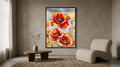 Raumansicht: Mohnblumen Flammende Botanik